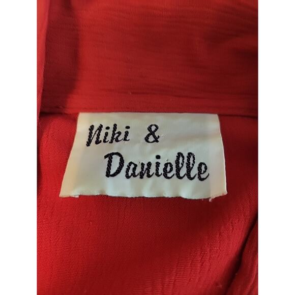 Vtg Niki & Danielle Rock N Roll Red Embroidered SS Button Up Shirt Plus 22W - Picture 11 of 12